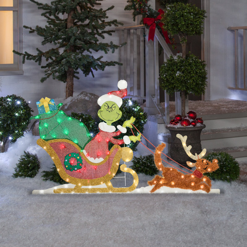 Scène de traîneau lumineux KD Grinch