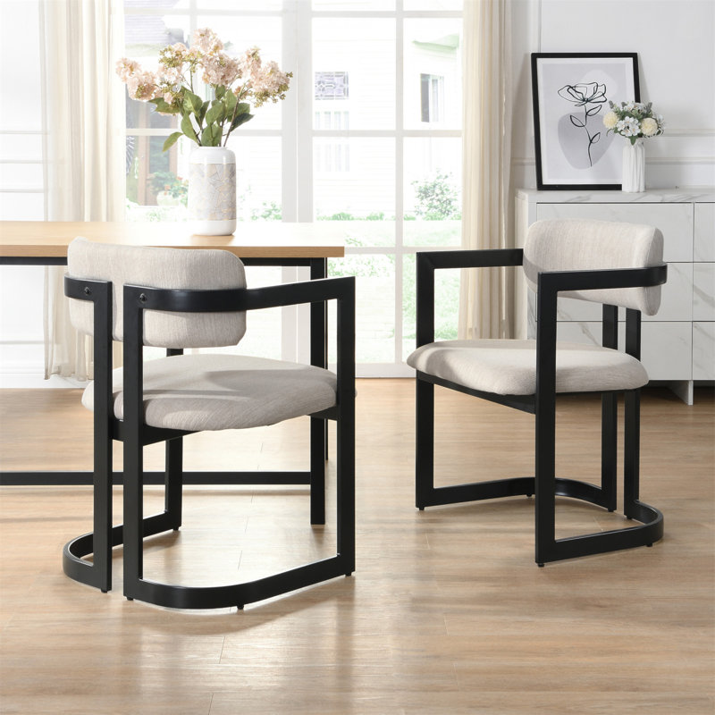 Chaises de salle à manger rembourrées, Noir