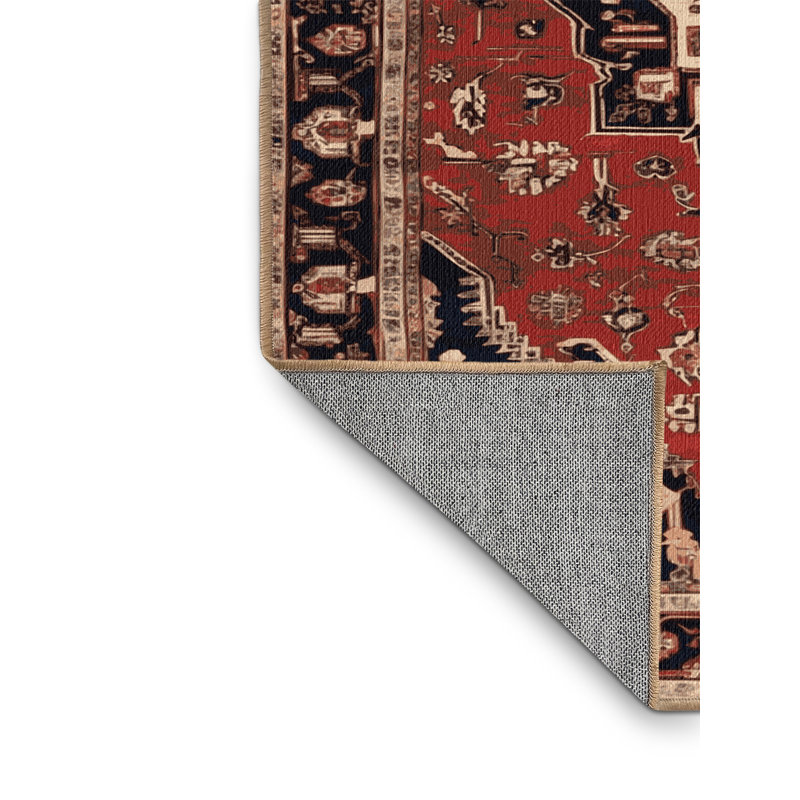 Tapis brun lavable à la machine, Rond 4 pi