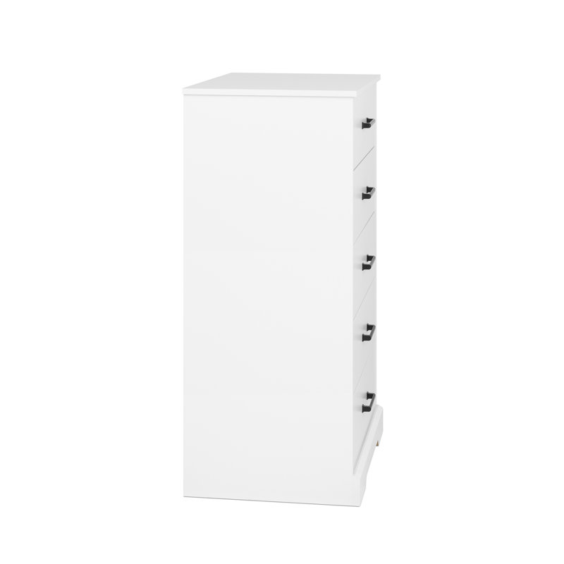 Yazeed 27.5'' W 5 - Drawer Dresser, White