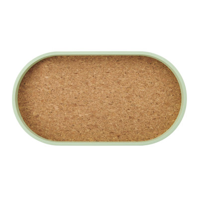 KitchenCraft Idilica Oval Serving Tray with Cork Veneer Base, 38 x 20cm