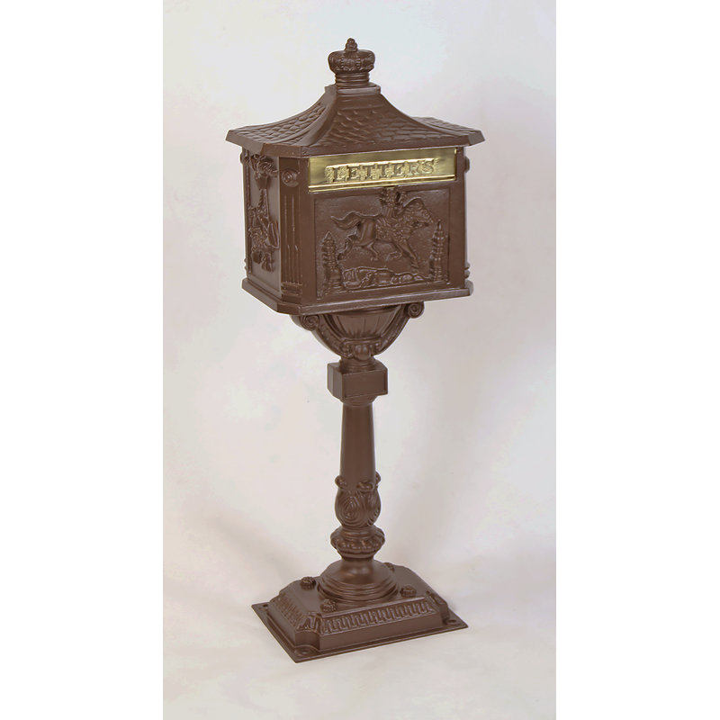 Boîte aux lettres pour piquet verrouillable, Bronze texturé