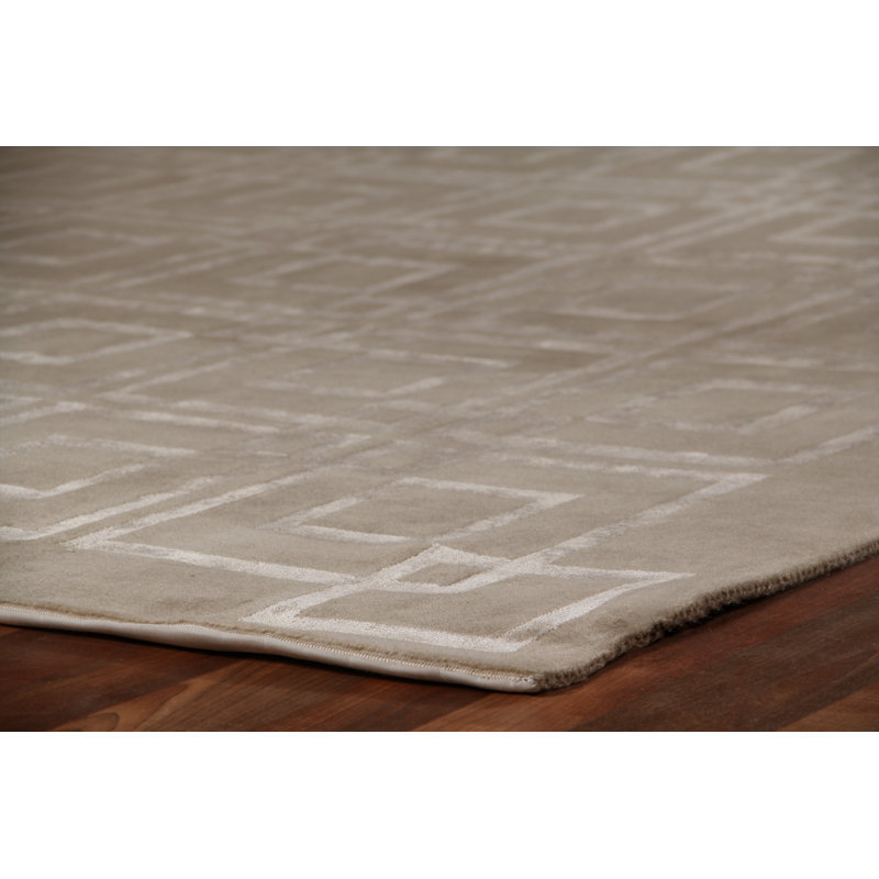 Super Tibetan Hand Knotted Geometric Area Rug, Rectangle 9' x 12'