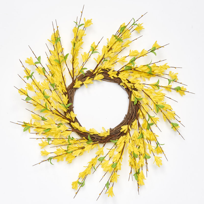 22" Artificial Forsythia Wreath