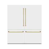 ZLINE Autograph 72 in. Built-In Refrigerator in Stainless Steel w/ Gold Accents