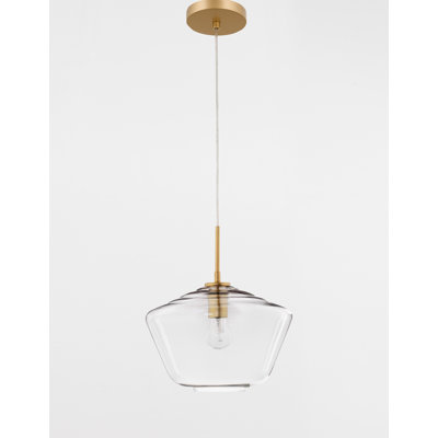 1 - Light Satin Gold Schoolhouse Pendant