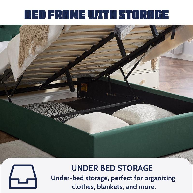 Solid Wood Bed, 162 x 210 cm, Green