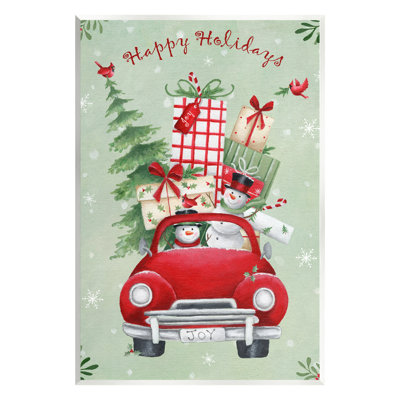 Ba-811-Wood " Holiday Stacked Gift Car " by Emma Leach
