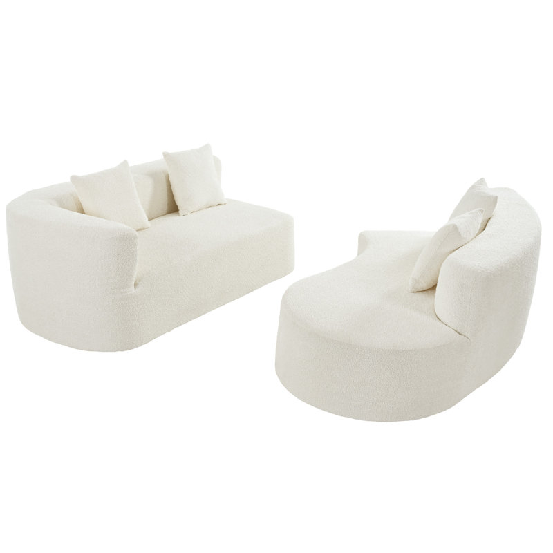 Canapé modulaire incurvé en chenille, canapé modulaire courbé peu encombrant, élégance moderne pour le salon
