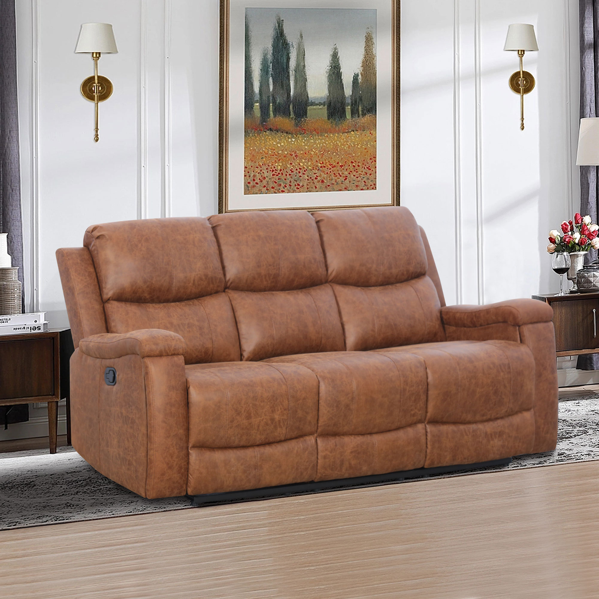 Wide reclining sofa discount