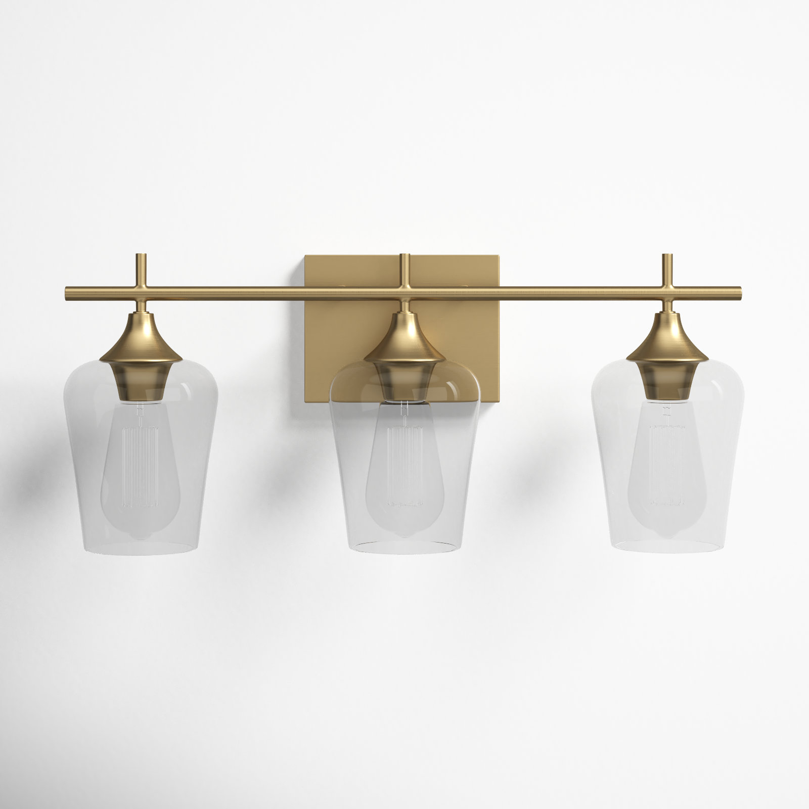 Chloe Vanity Wall Sconce, Warm Brass, Wall