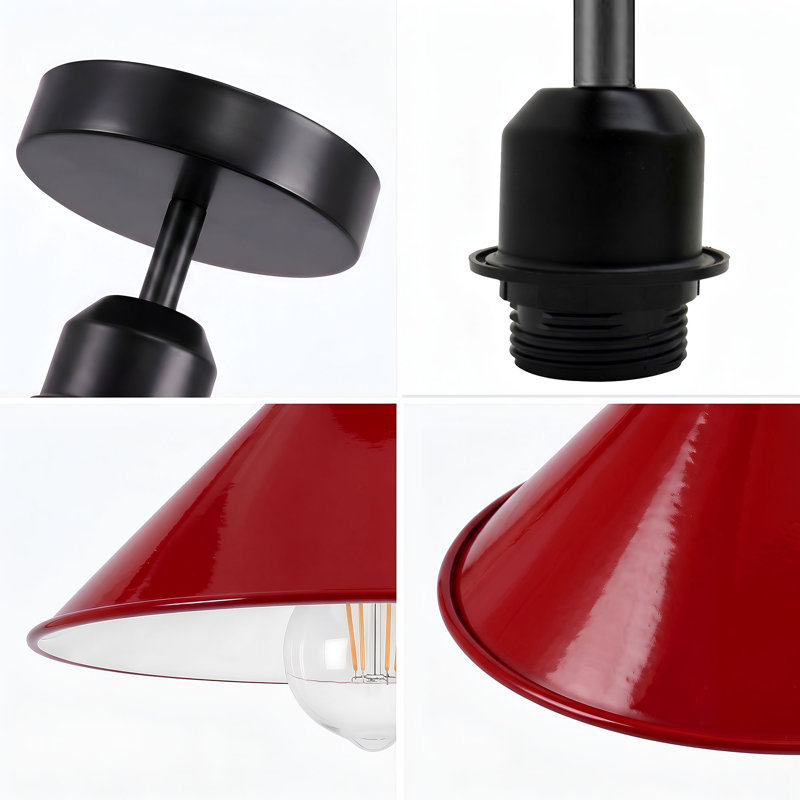 Bustos Semi Flush Mount, Red
