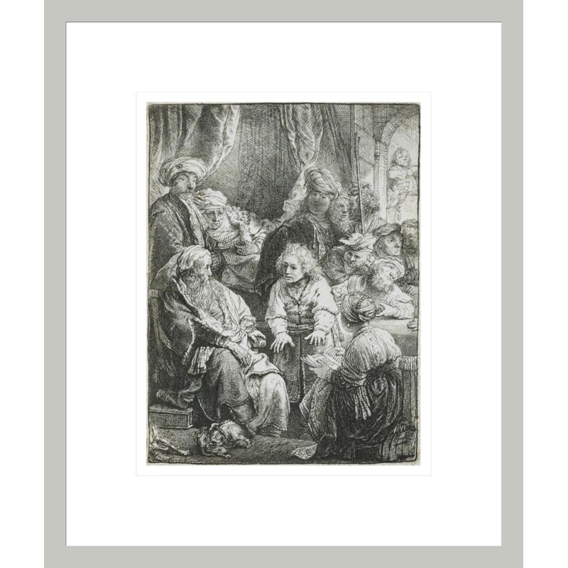 «Joseph Telling His Dreams» par Rembrandt van Rijn - Estampe numérique encadrée, H 16,29 po x l 13,75 po