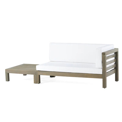 Banc d'angle en X avec table basse