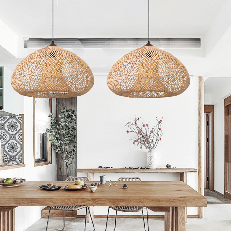 Borseth 1 - Light Natural Geometric Pendant, 31.49" H x 31.49" W x 31.49" D