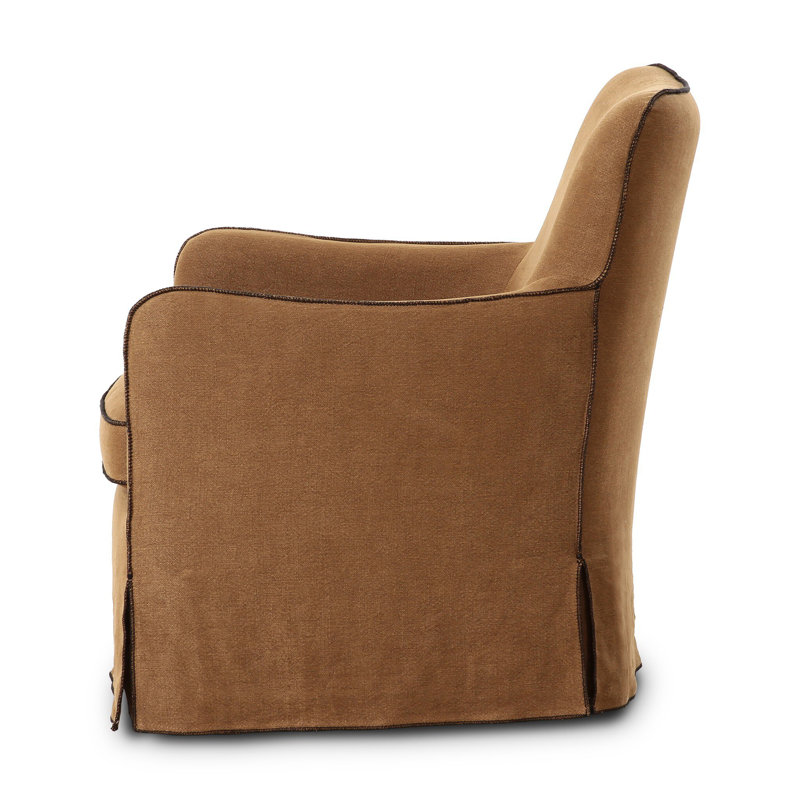 Devon Slipcover Swivel Chair-Broadway Dune, Broadway Gilt