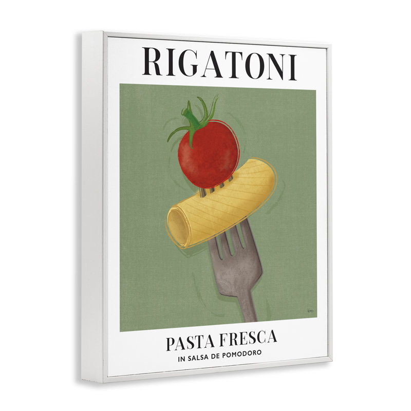«Rigatoni rétro» sur une fourchette, estampe numérique, conception de Véronique Charron, H 20 po x l 16 po