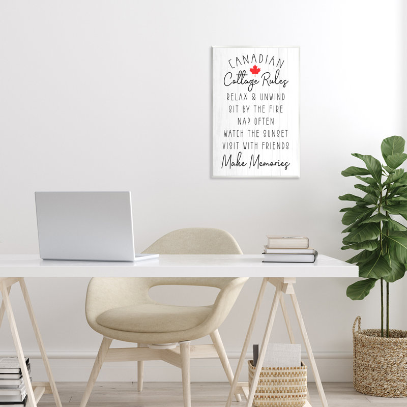 Plaque murale Canadian Cottage Rules, design par Lil 'Rue, H 15 po x l 10 po