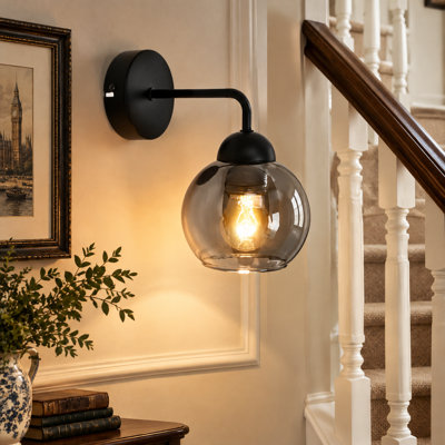 1-Light Black Armed Sconce