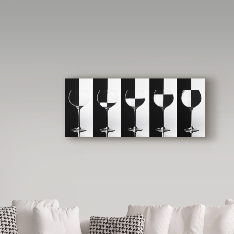Art mural sur toile tendue - Doris Reindl «Black and White Ii», art mural pour salon, chambre à coucher ou bureau - 20 x 47