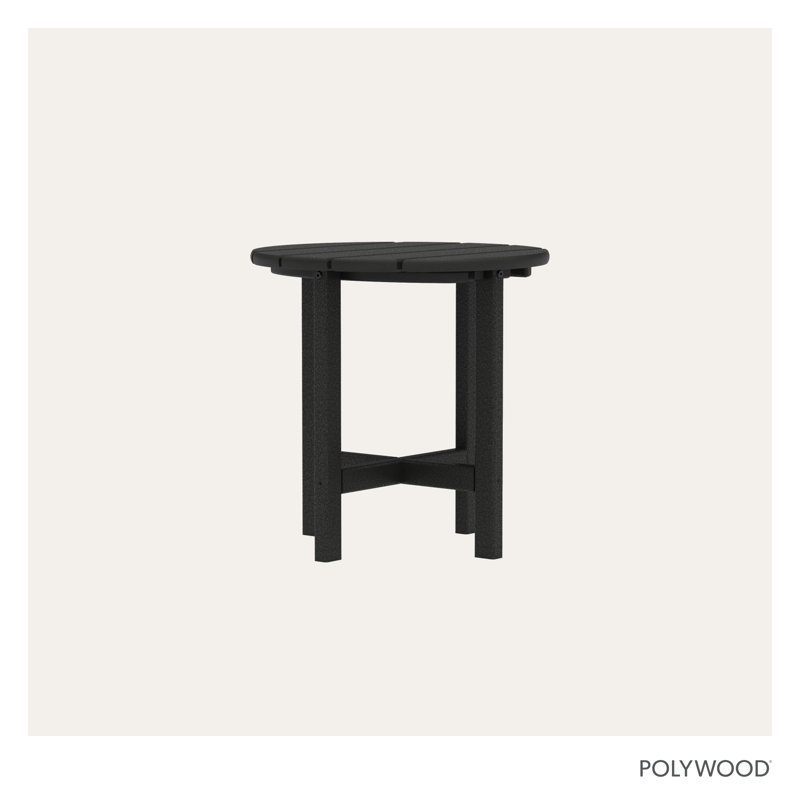 POLYWOOD Round 18" Side Table, Black