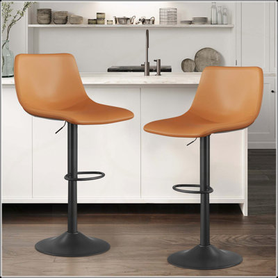 Ensemble de 2 tabourets de bar rotatifs réglables modernes en cuir PU, de conception ergonomique pour le confort et le style dans la cuisine
