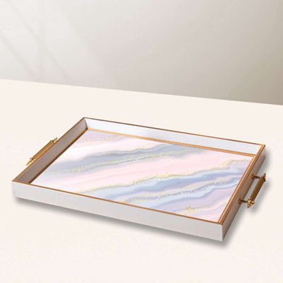 Élégant plateau de service en verre 19,7 x 11,4 x 1,4 pouces | 100% verre de haute qualité | Parfait pour recevoir et servir | Conception élégante et fonctionnelle pour la maison et les fêtes | Durable et facile à nettoyer