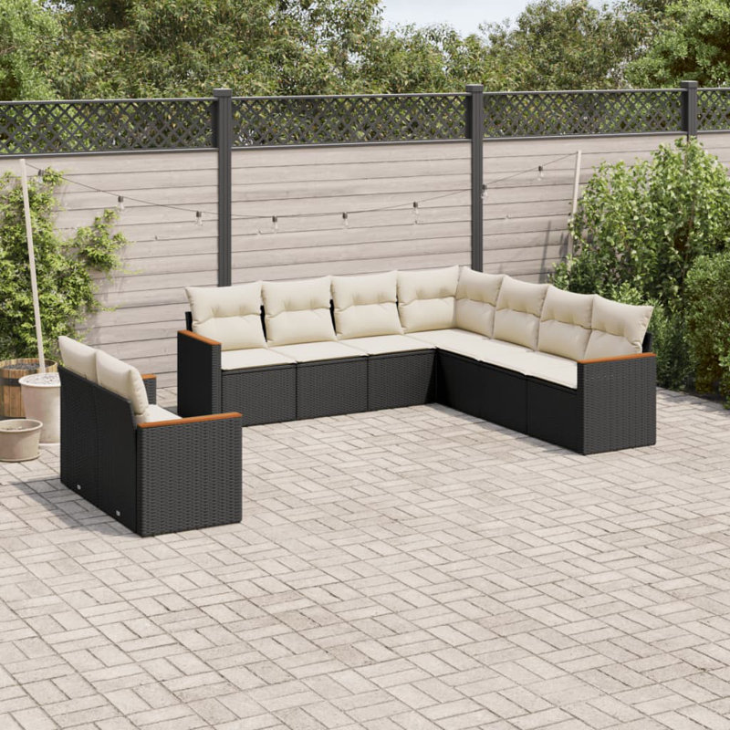 Vidaxl Garden Sofa Set Black