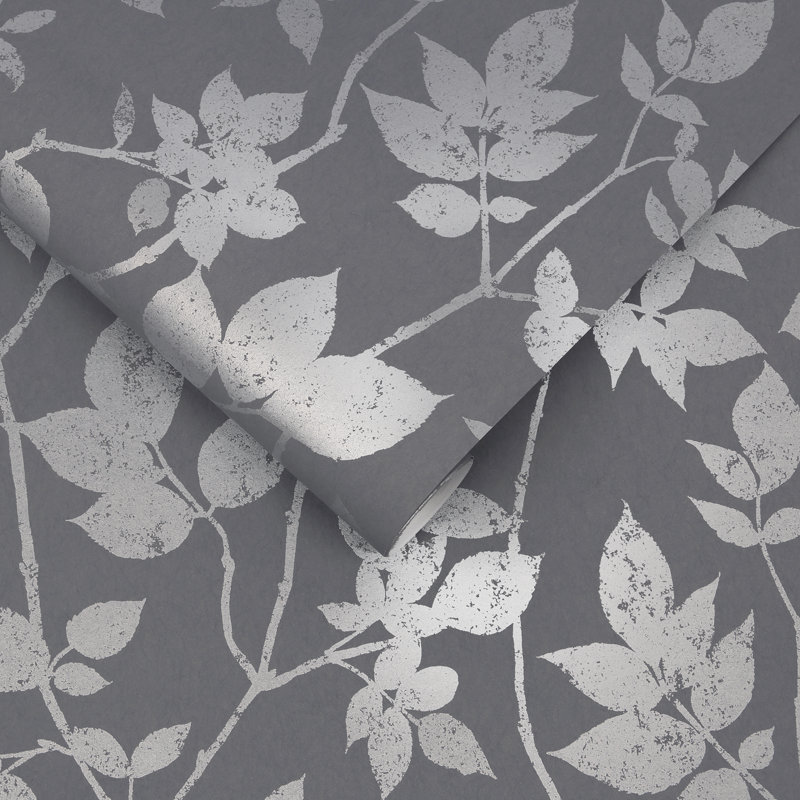 Papier peint naturel Luna, Argent argent