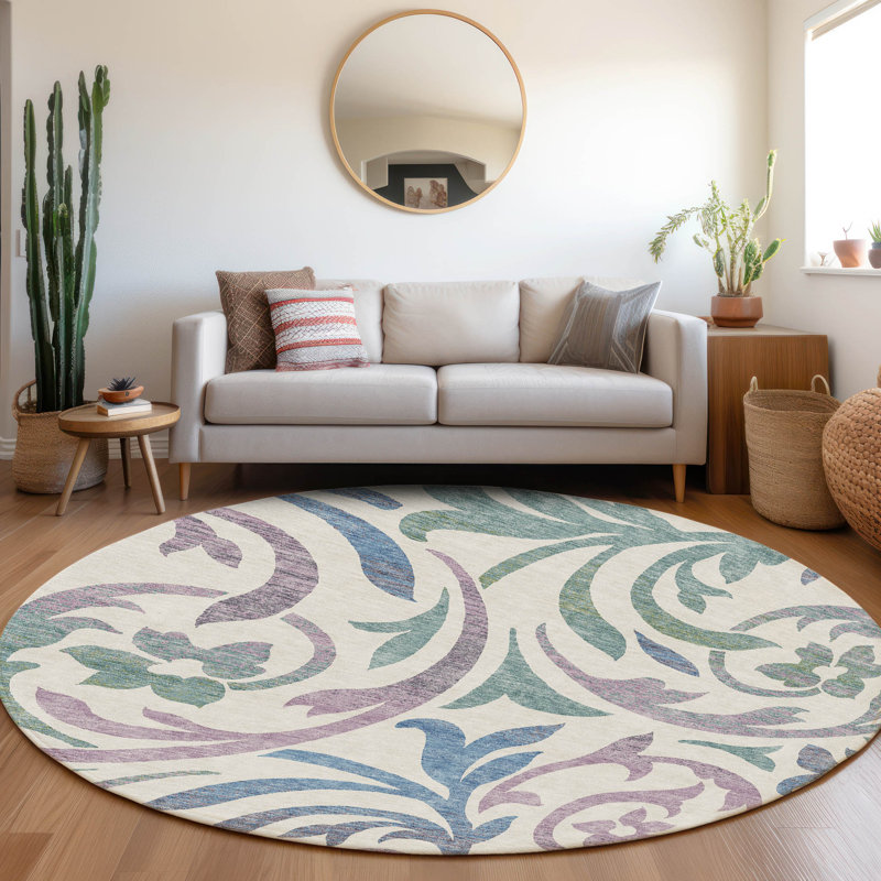 Washable Indoor / Outdoor Rug, Round 8'