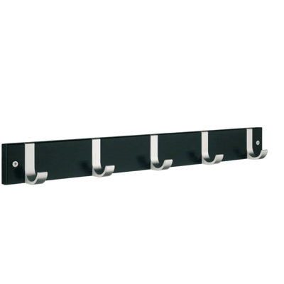 Wall mounted 5 hook coat rack