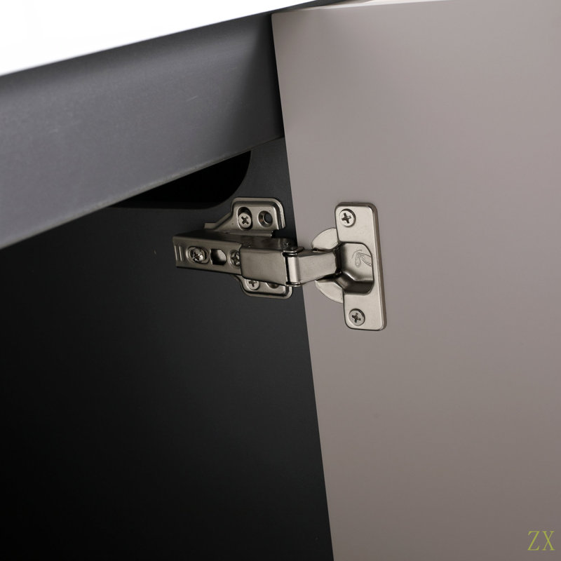 Meuble-lavabo autoportant de 48 po avec lavabo en résine et 3 portes d'armoire à fermeture en douceur (emballage KD), 47"