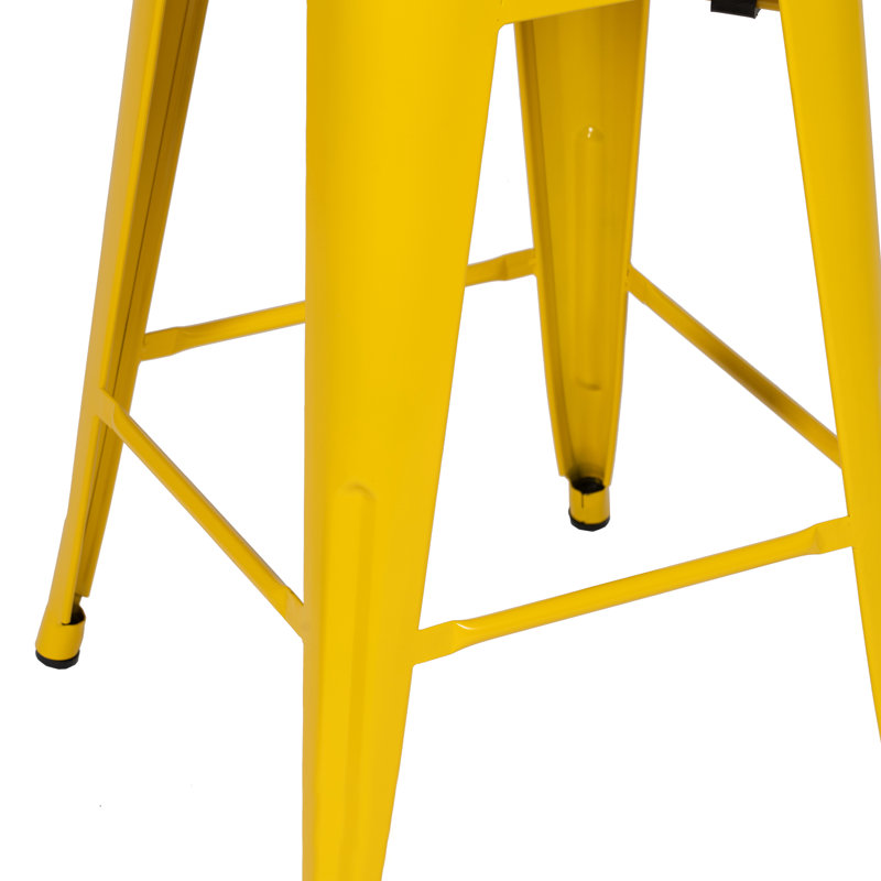 Andreyah Counter Stool with Metal Frame, Yellow