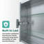 Armoire à pharmacie 24 po x 30 po de haut rectangulaire rectangulaire encastrée en aluminium avec miroir, lumière DEL et horloge, 24 po x 30 po, argent