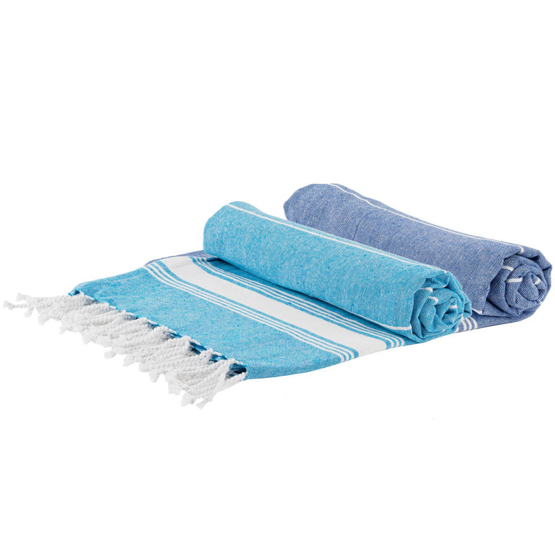 Nicola Spring - Turkish Cotton Bath Towels - 170 x 90cm, Blue/Navy