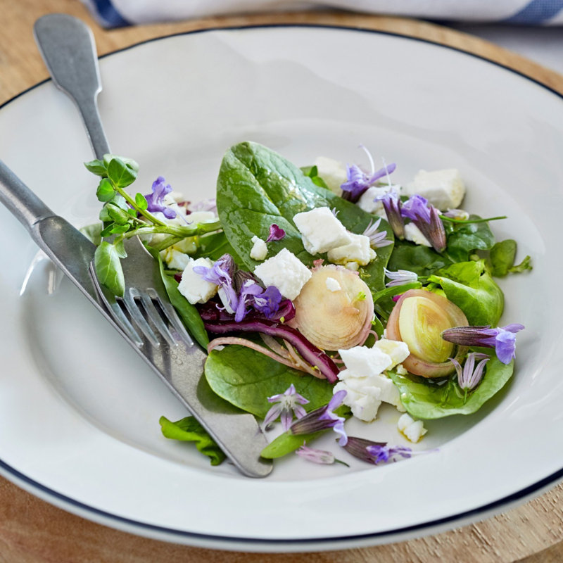 Beja Stoneware Dinner Plate, White/Blue