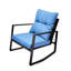 Ensemble de meubles d'extérieur 3 pièces - Patio bleu avec structure en métal et terrasse pour jardin, piscine et terrasse