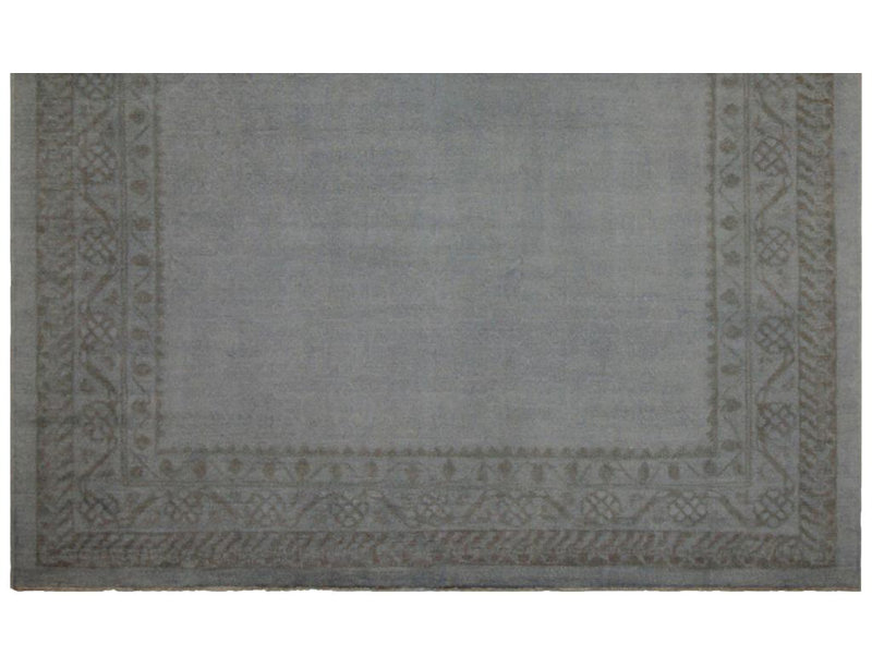 Tapis gris clair en laine noué à la main Sasithorn