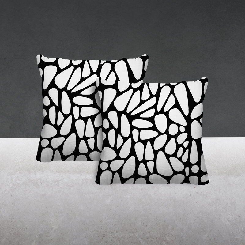 Coussin Stone, L 19 po x H 19 po, Noir