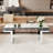 47 Inches Luxury Rectangular Mirror Coffee Table with Fluted Tempered Glass