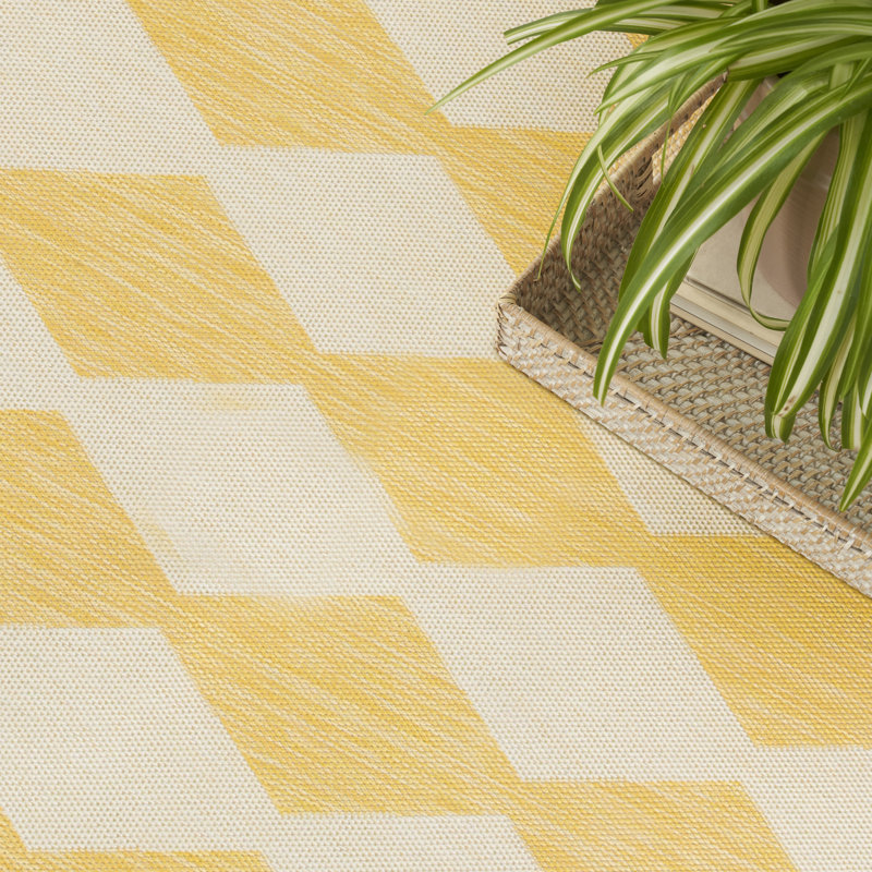  Tapis moderne jaune 6 pi x 9 pi Positano, Yellow, Rectangle 6' x 9'