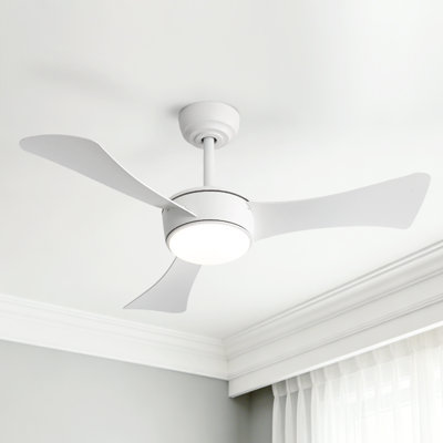 42" Modern White Ceiling Fan Insert Quick Install Blades for any room, with 3CCT Light, Remote, Reversible