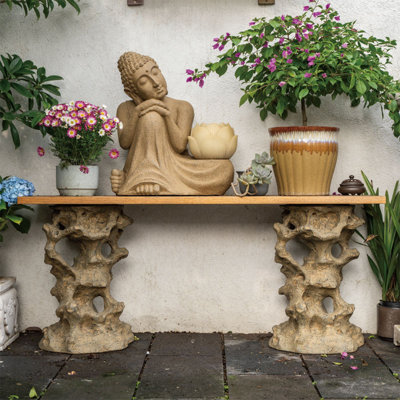 Outdoor solid wood flower rack bonsai shelf