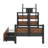 Metal Twin Platform Bed with Two Storage Drawers and Rotatable TV Stand-93308827