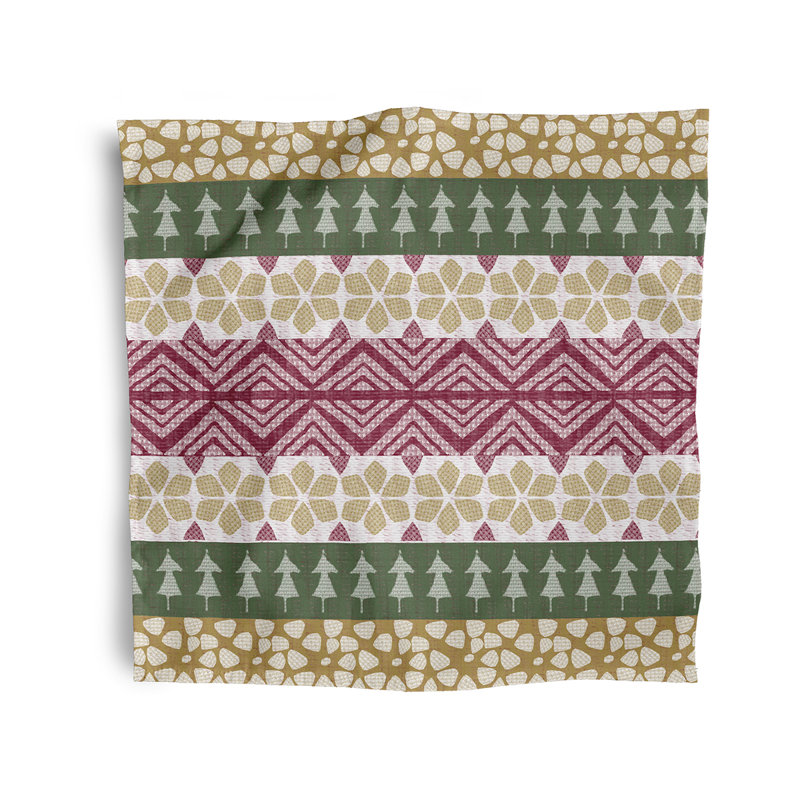 Ensemble de serviettes de bain 4 pièces Fair Isle, Vert
