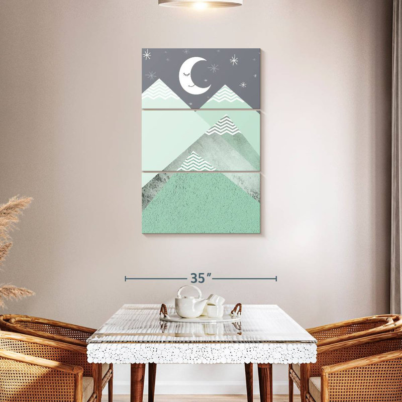 Alvord Mint Green Mountains I, 45" H x 28" W