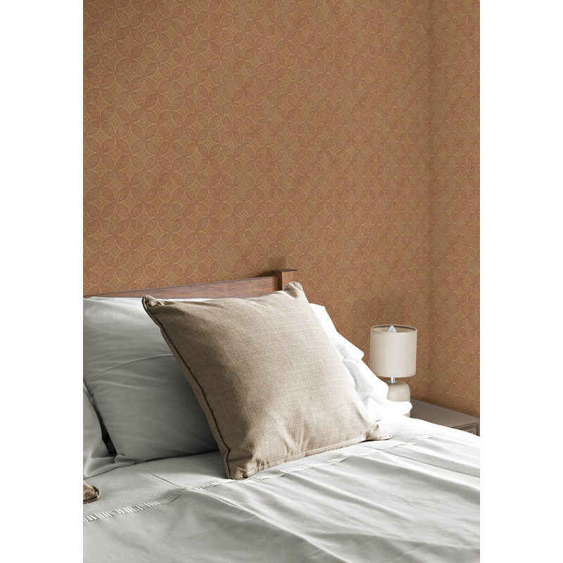  Papier peint à motif de médaillon non tissé à motif de cannelle Woodcroft Designs, Cannelle métallique