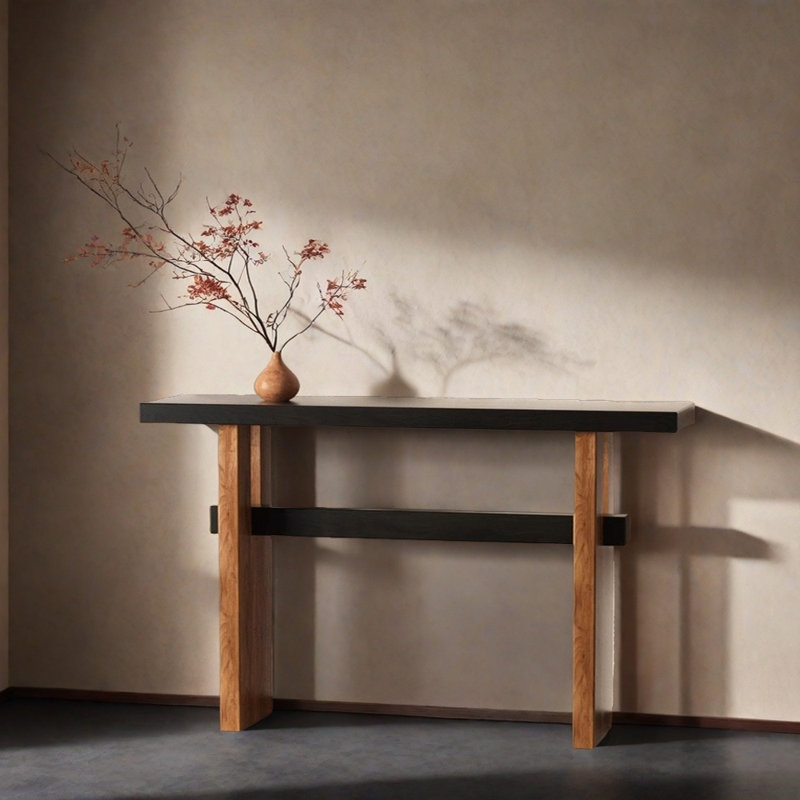 Solid Pine Wood Console Table, 31.5" H x 55.1" W x 11.8" D