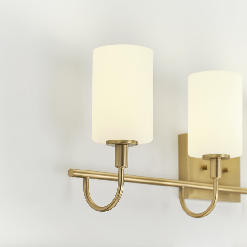 Éclairage pour salle de bain à intensité variable 4 lumières Rowley, Laiton satiné