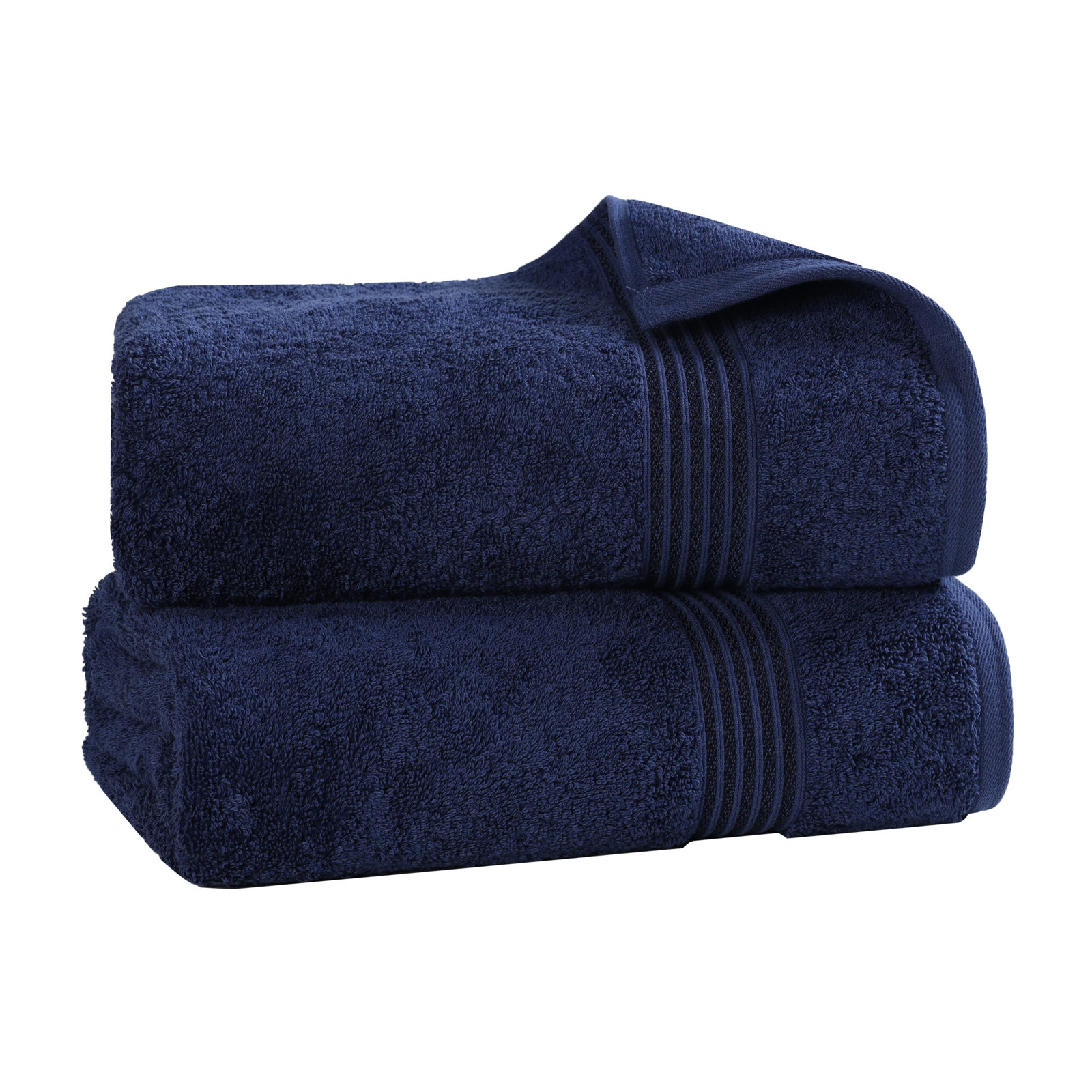 Oleg Egyptian-Quality Cotton Highly Absorbent Medium Weight Bath Sheet Set, Navy Blue, Bath Sheets - 2 Pack